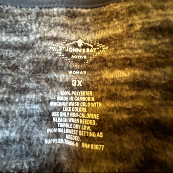 NWT St John’s Bay active gray heather long sleeve very soft sweater Size 3X - Picture 4 of 8